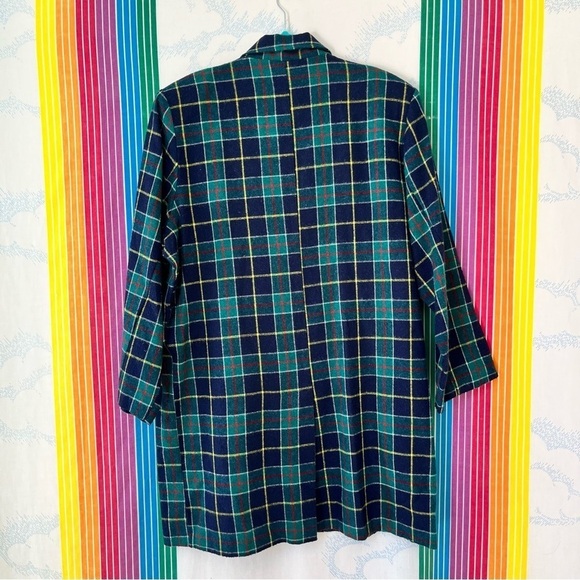 VINTAGE 90s venus sportswear plaid wool blazer large extra large - Picture 6 of 8